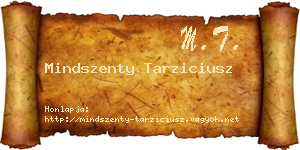Mindszenty Tarziciusz névjegykártya